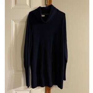 Loft navy blue cowl neck tunic sweater size XL